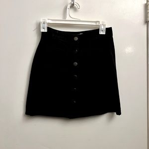 Garage black corduroy mini skirt size small